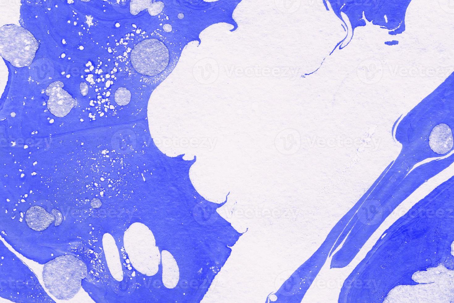 Abstract ink background.Winter blue and white marble ink paper textures on white watercolor background.Wallpaper for web and game design. photo