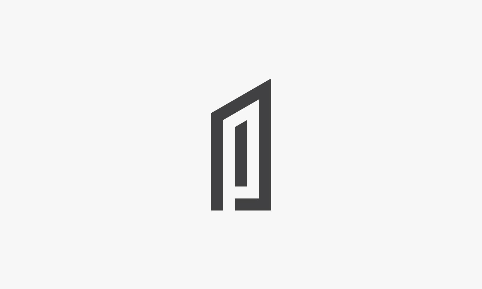 simple letter P building logo concept isolated on white background. vector