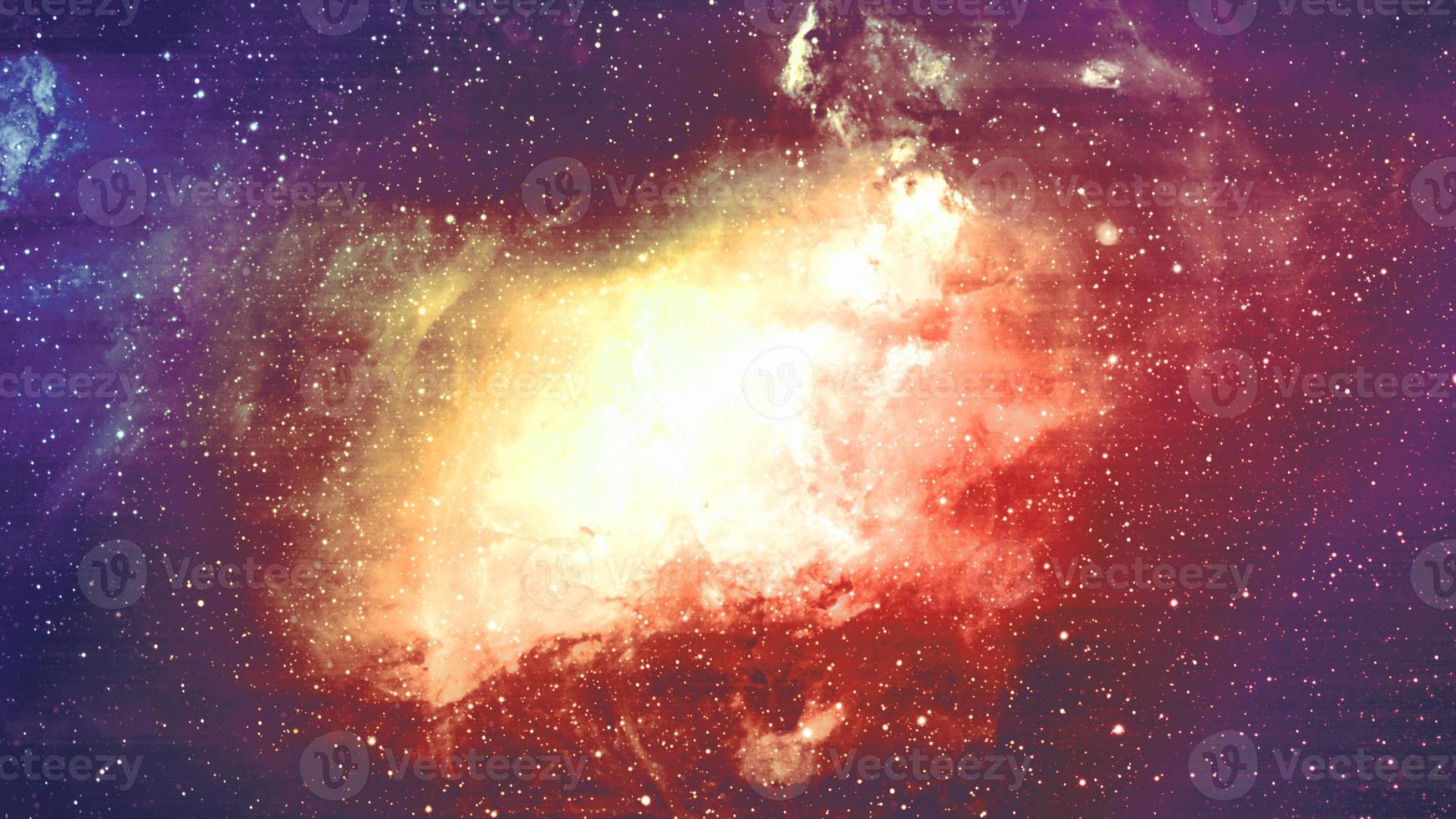 Infinite beautiful cosmos red and dark blue background with nebula, cluster of stars in outer space. Beauty of endless Universe filled stars.Cosmic art, science fiction wallpaper photo