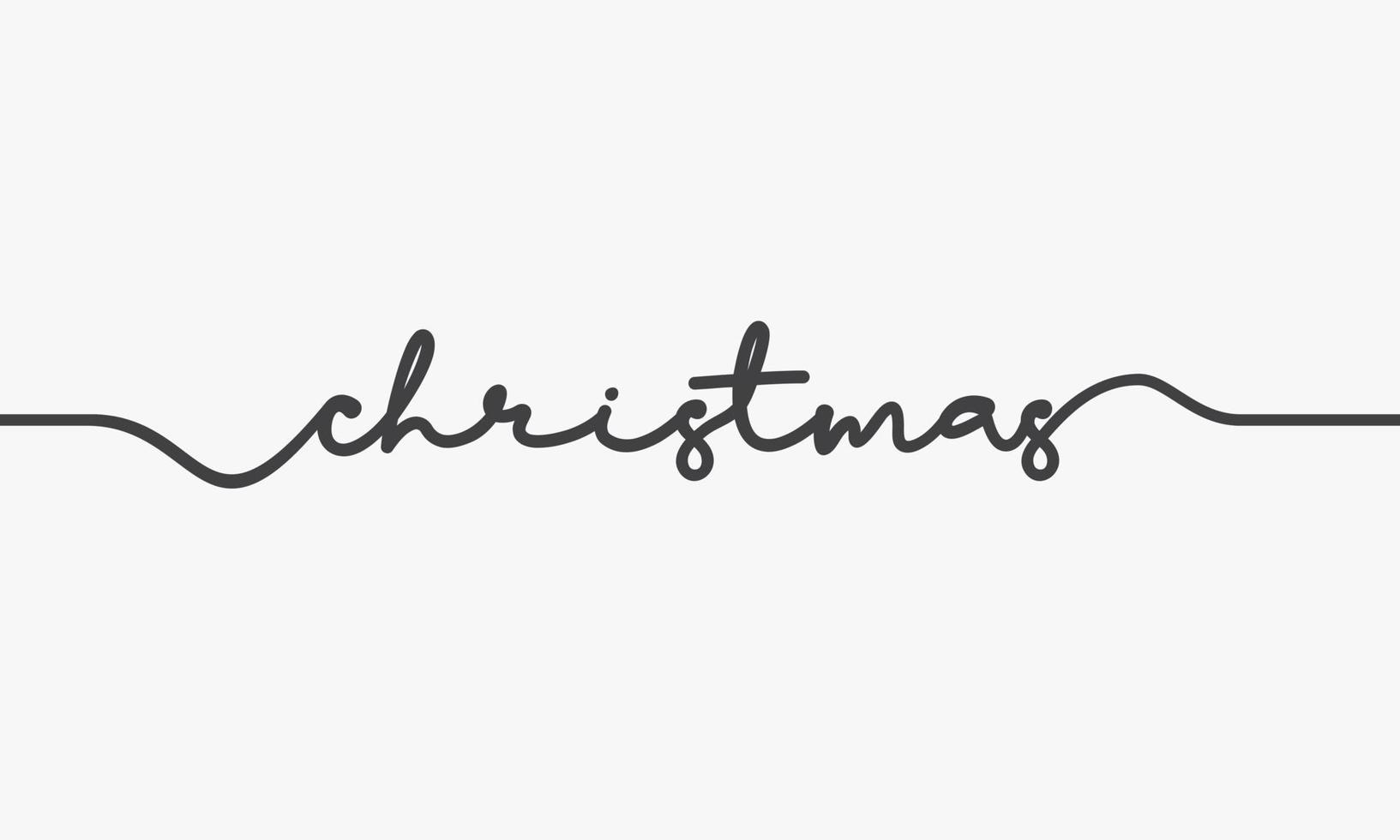 christmas text handwritten vector on white background.