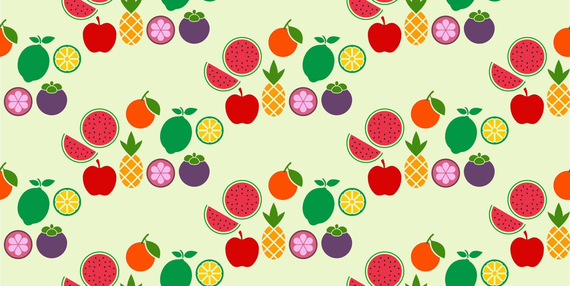 Fondo de patrón de frutas de frescura. gráfico vectorial. vector