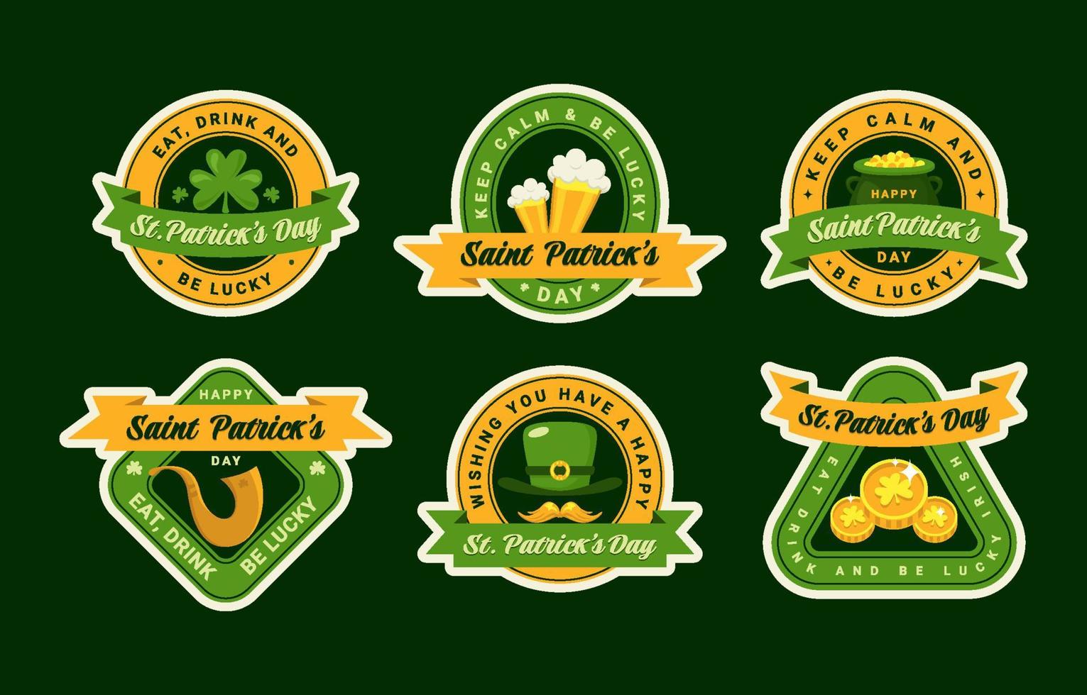 Saint Patrick's Day Badges Collection vector