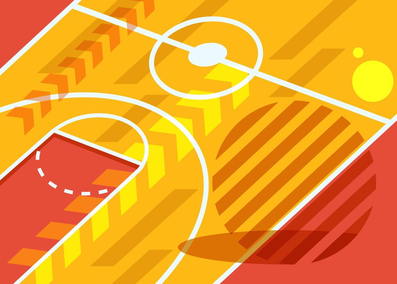 Banner with basketball court. vector