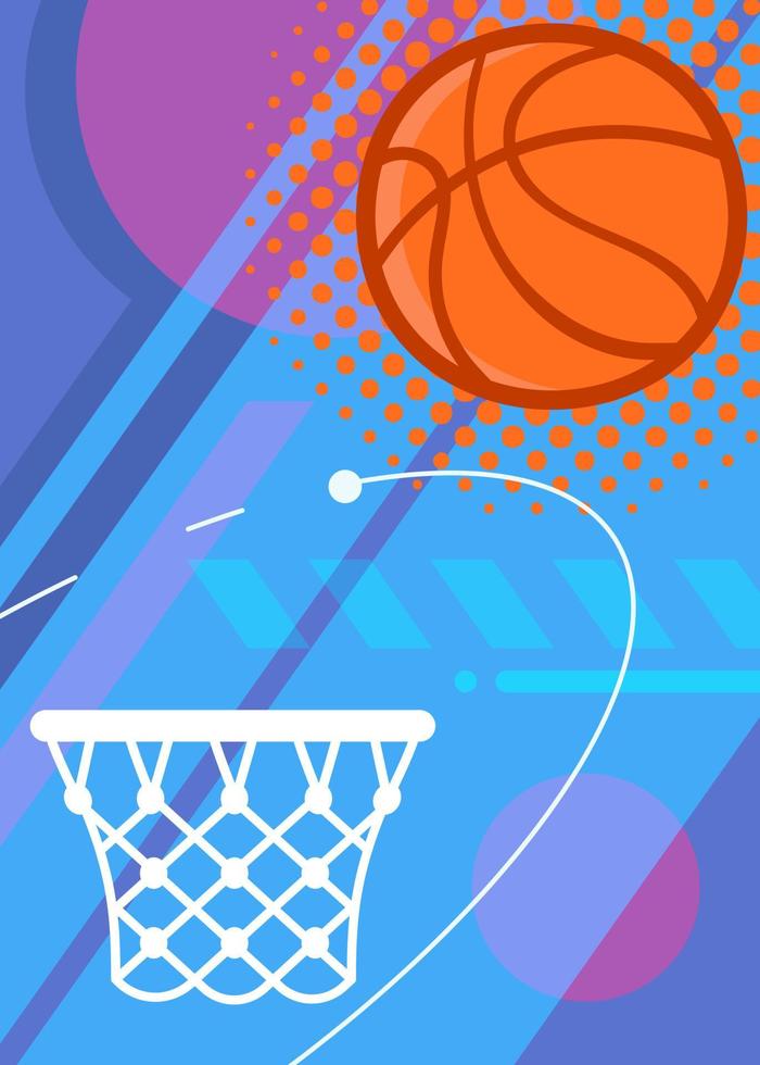 Poster with basketball elements. vector