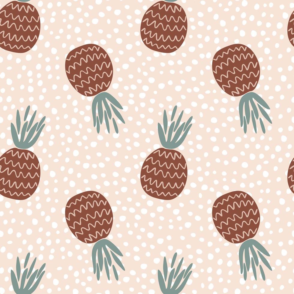 Seamless  pattern with abstract pineapples on a beige background Creative modern texture vector