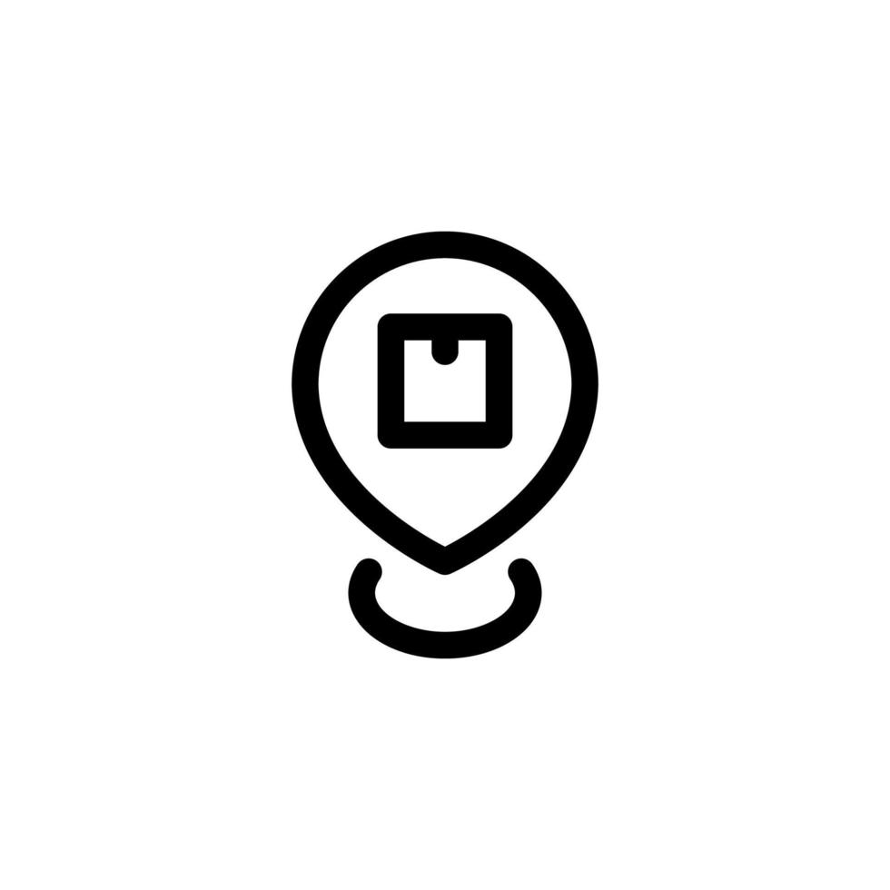 location icon design vector symbol pin, map, cardboard box, navigation for ecommerce