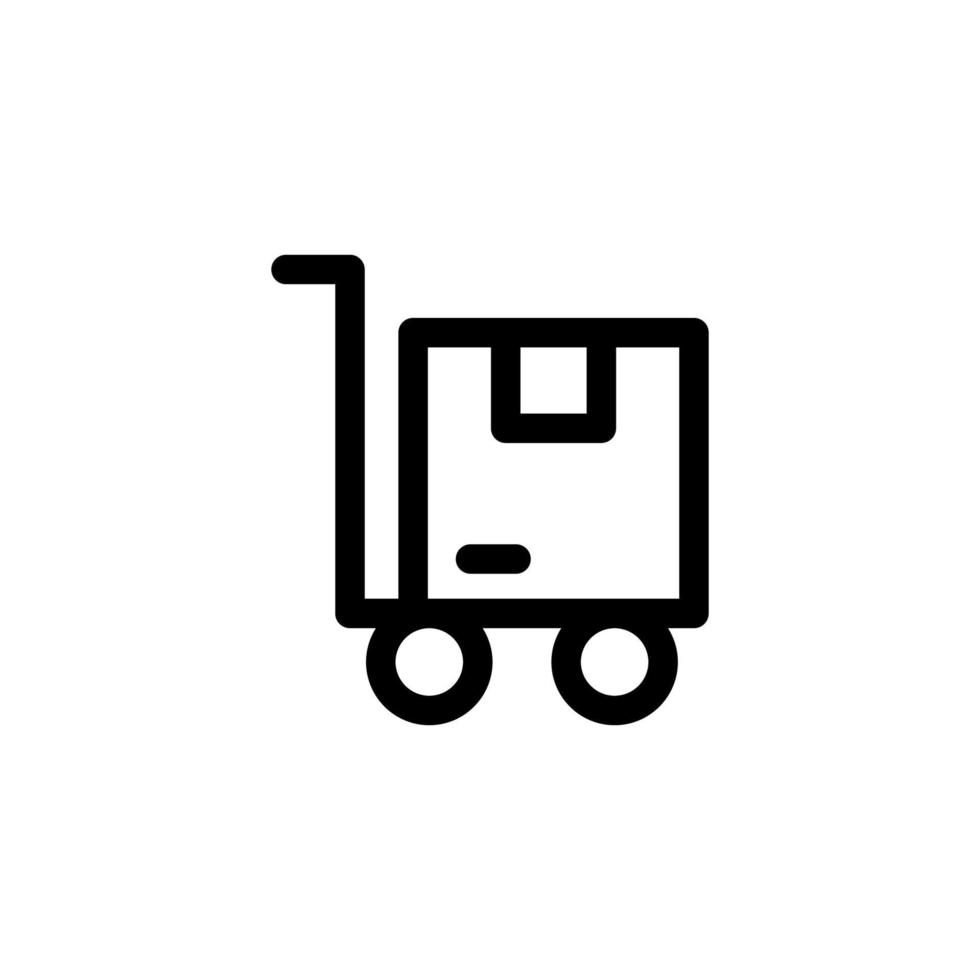 Trolley icon design vector símbolo distribución, cartón, entrega, caja, paquete para comercio electrónico