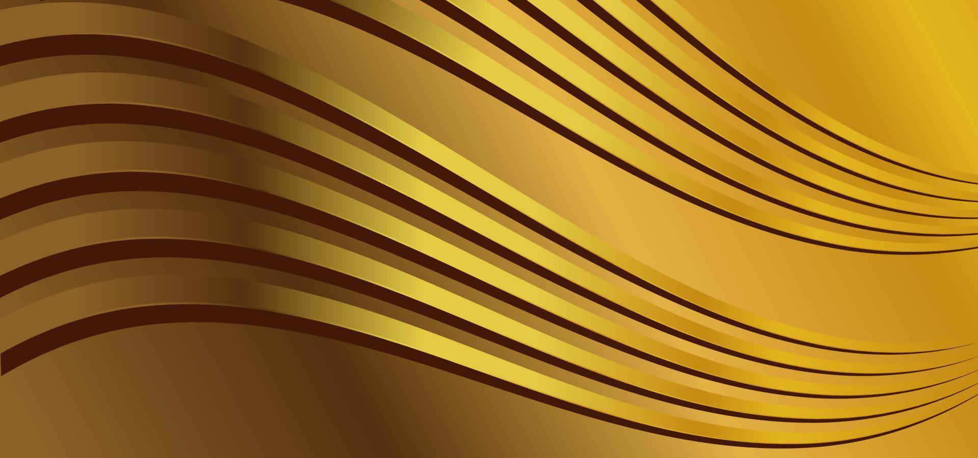 Powerful golden background with beautiful curved lines vector