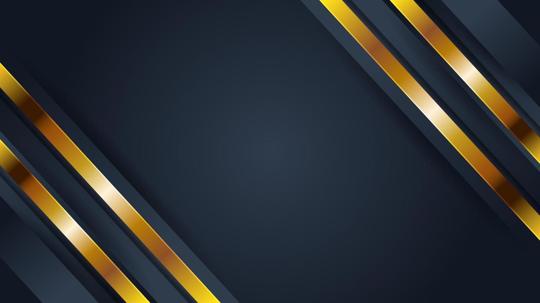 Fondo de banner moderno azul oscuro y dorado abstracto uxury. vector de ilustración