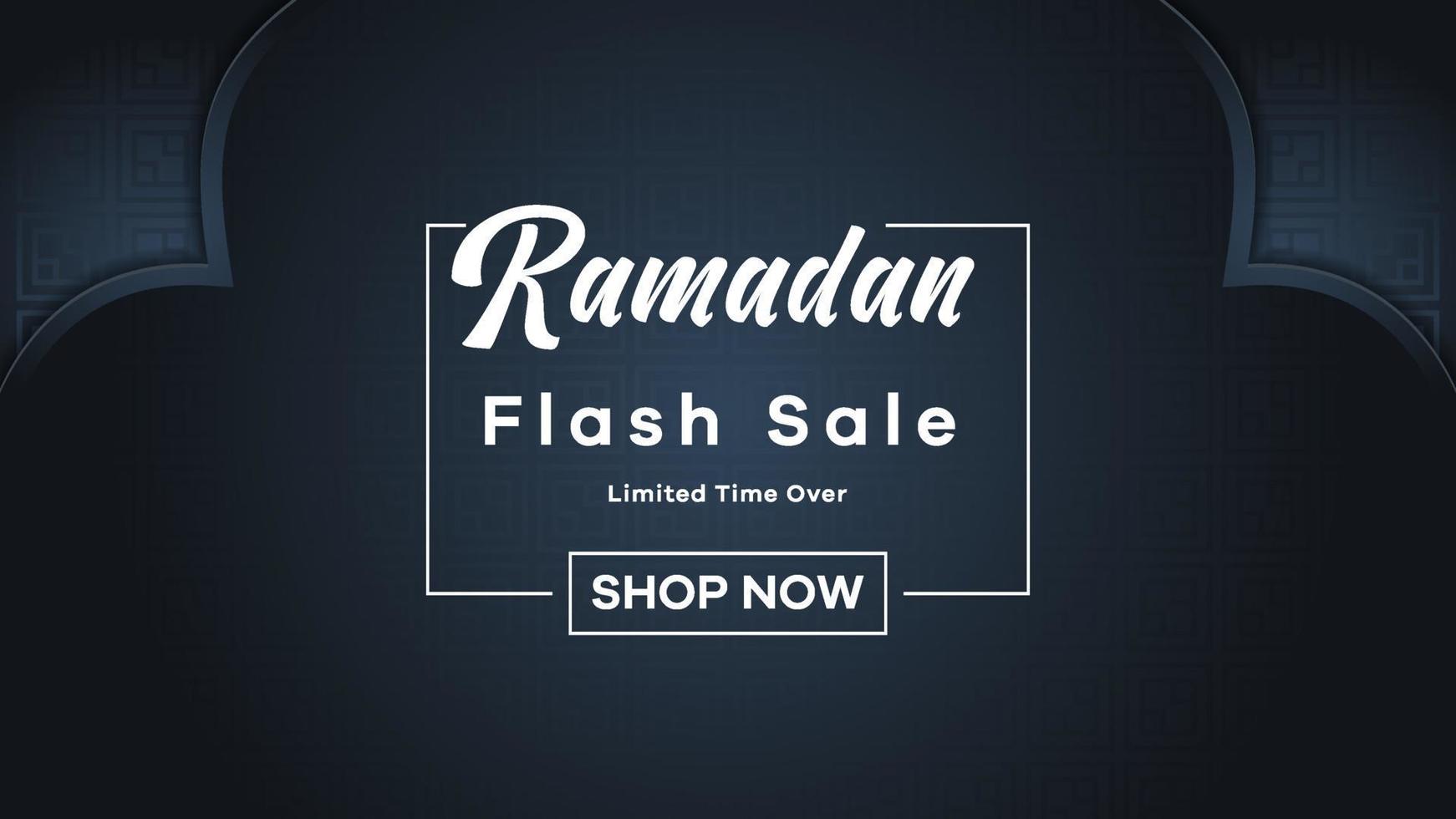 Elegante diseño de banner de venta flash de Ramadán con fondo de color de lujo vector