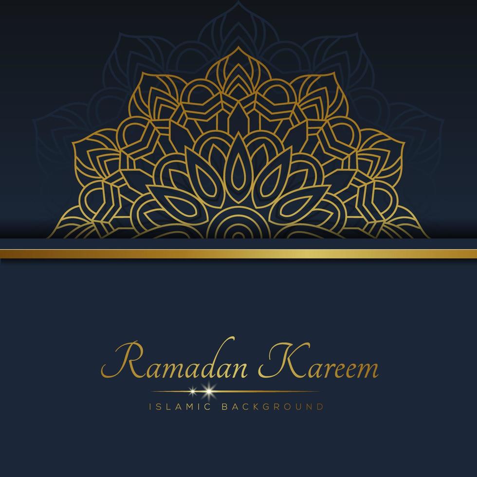 Ramadan background luxury ornamental mandala design in gold color vector