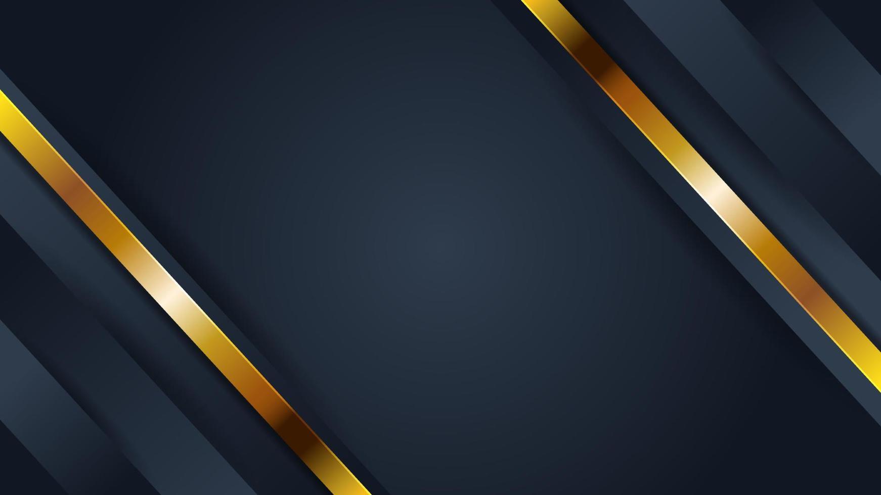 Fondo de banner moderno azul oscuro y dorado abstracto uxury. vector de ilustración