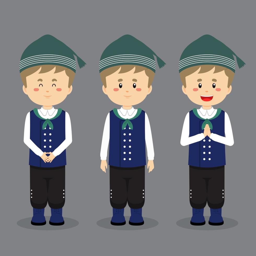 Iceland Character with Various Expression vector