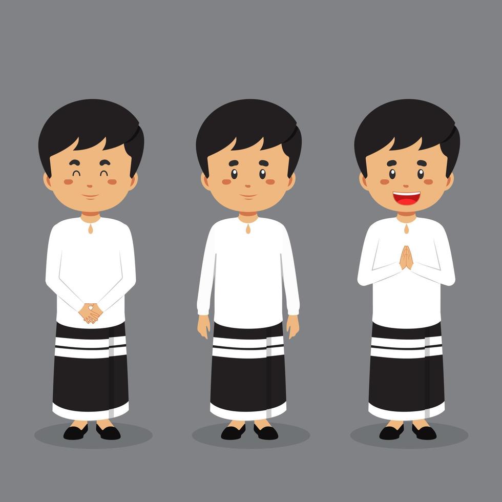 Maldives Character with Various Expression vector