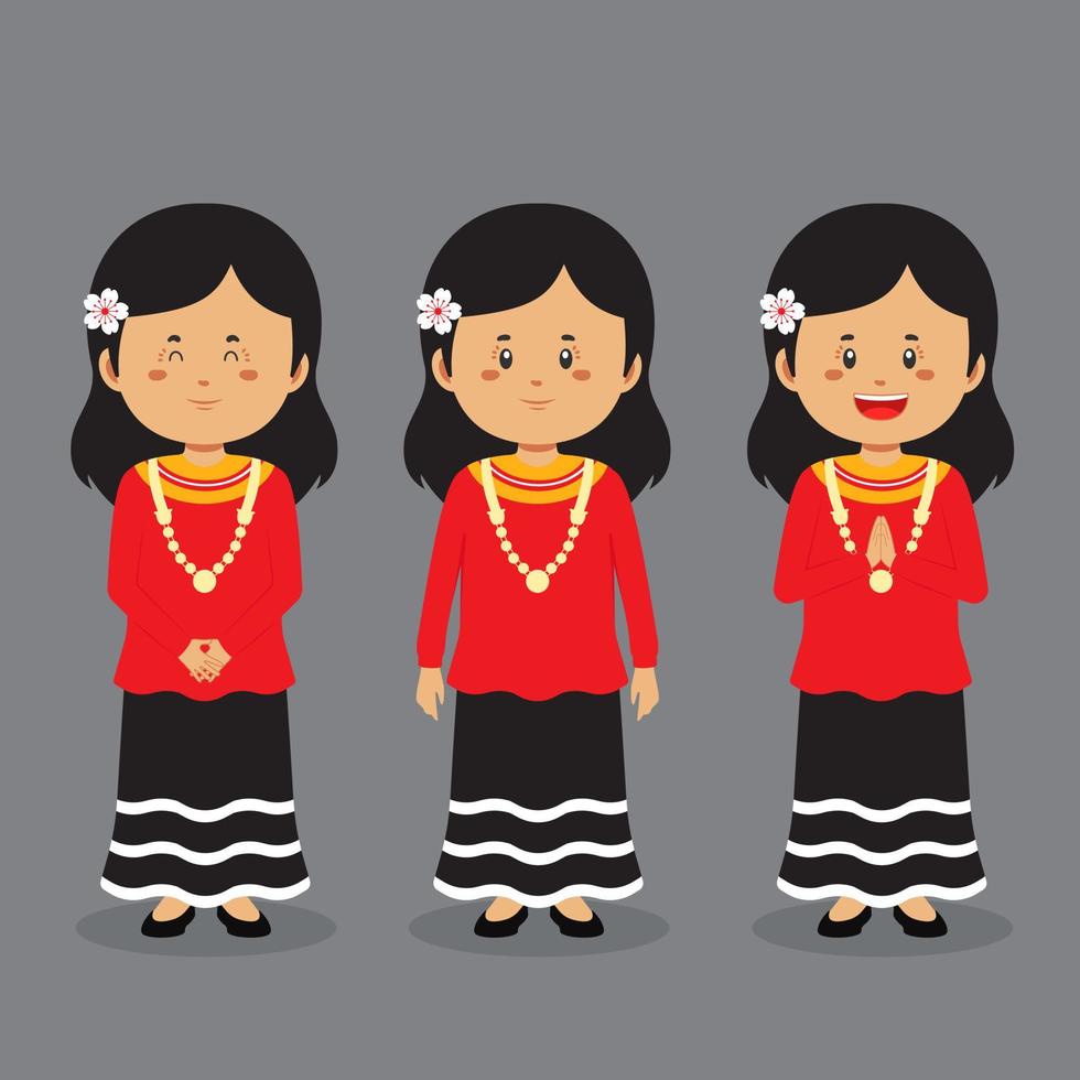 Maldives Character with Various Expression vector