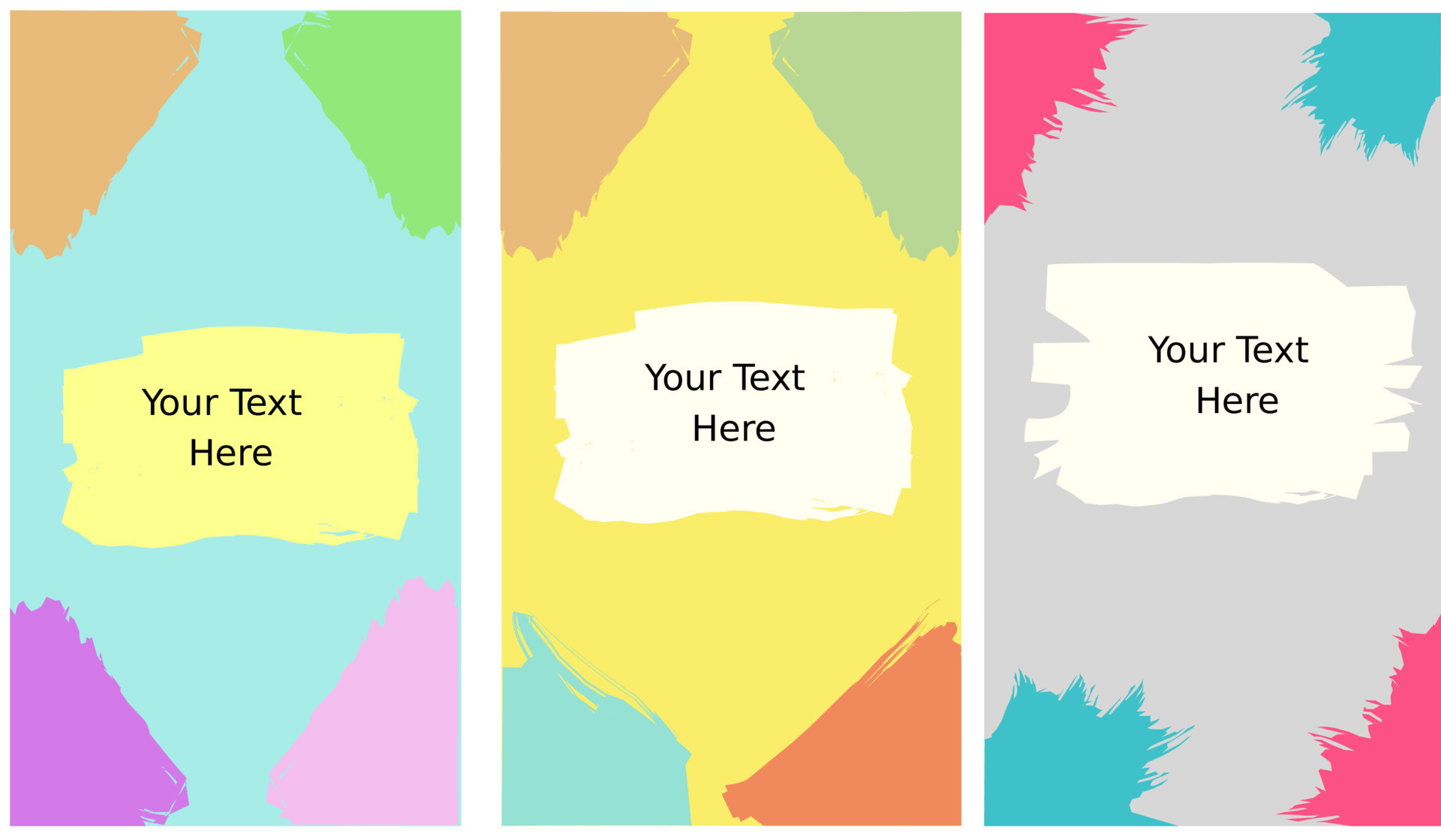 Collection of covers with brush strokes. Template background 4705333