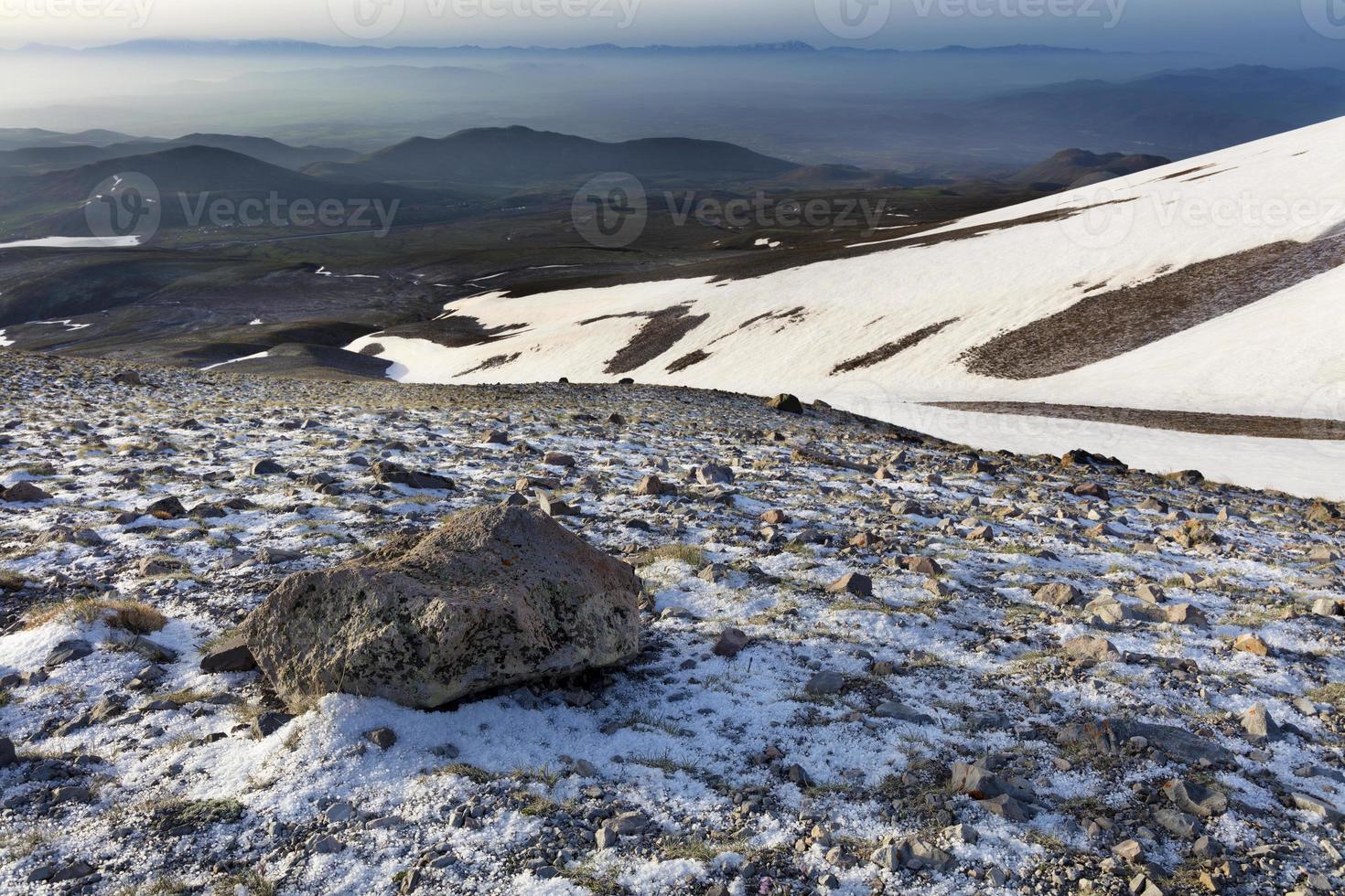 A picturesque view of the stones and mountain ranges of central Turkey photo