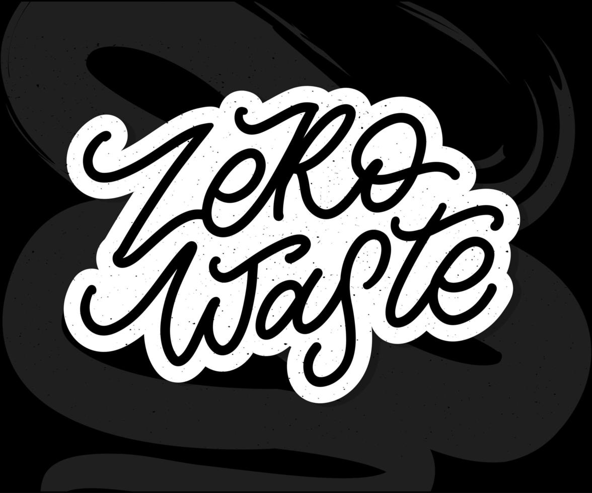 Concept Zero Waste handwritten text title sign. Vector illustration.