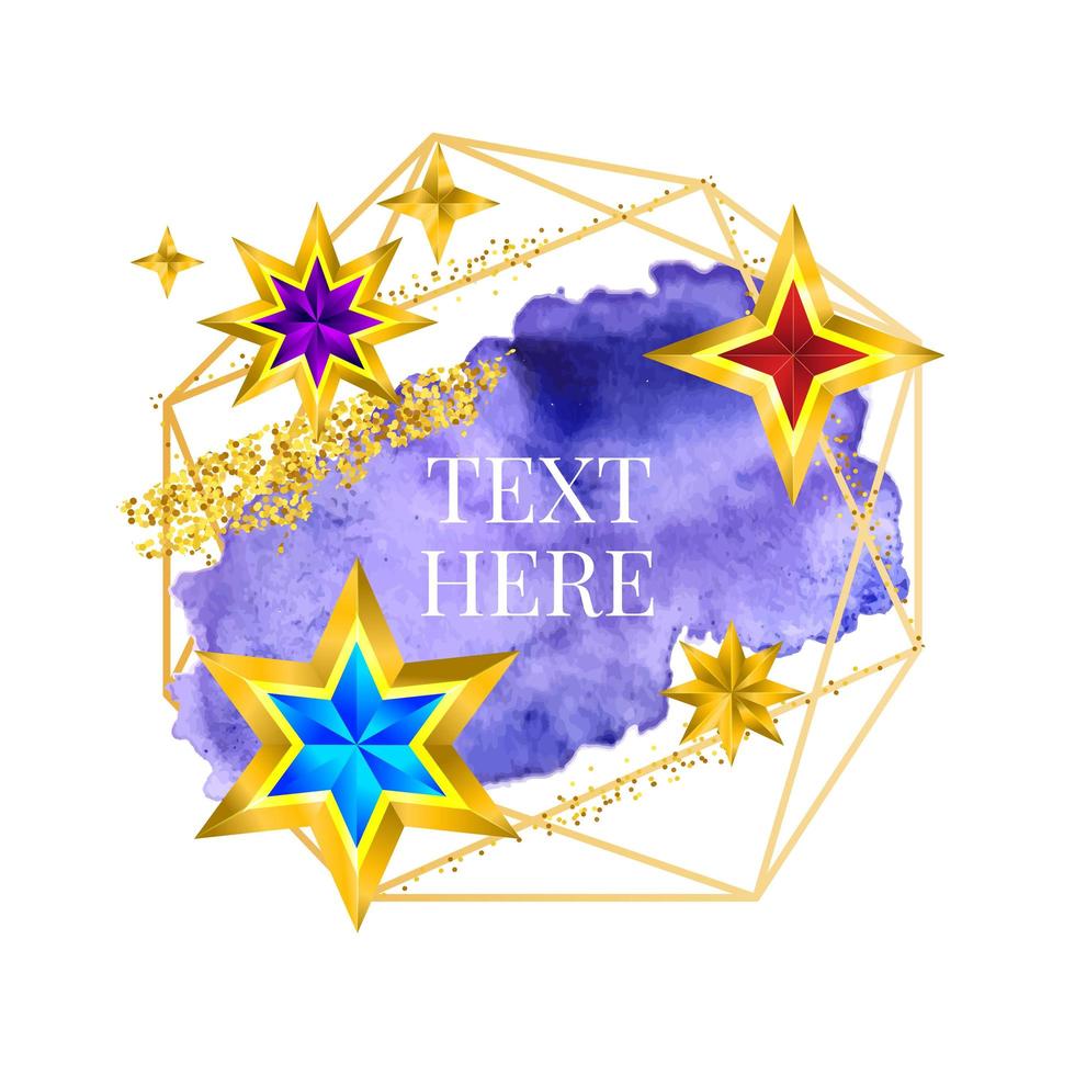 Gold frame paint Hand painted vector brush stroke. Perfect design for headline, logo and sale banner. Watercolor