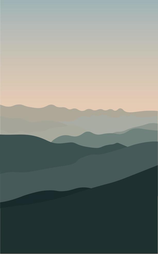 Mountain landscape. Vector of the mountain. Panoramic view. Traveling in the mountains, rock climbing. Vector illustration