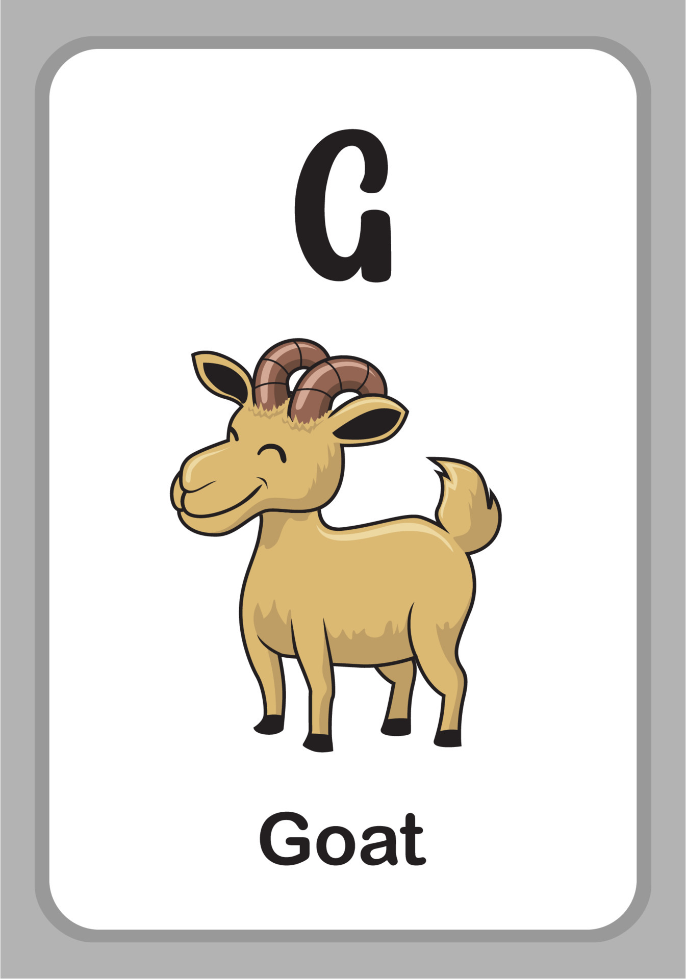 Animal Alphabet Education Flashcards - G for Goat 4705591 Vector Art at Vecteezy Animal Alphabet Education Flashcards - G for Goat 4705591 Vector Art at Vecteezy