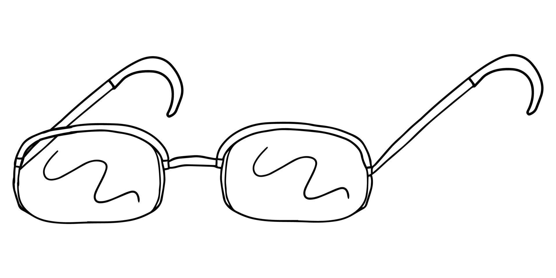 Cartoon hand drawn doodle eyeglasses vector