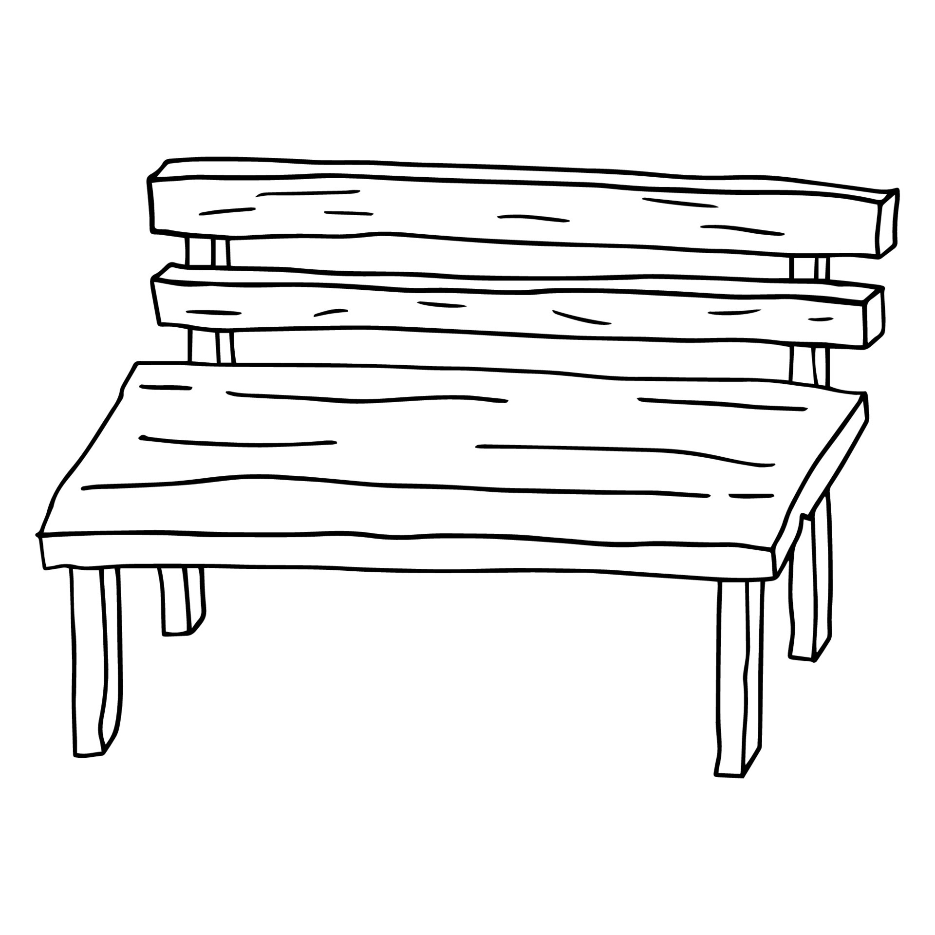 Cartoon hand drawn doodle wooden bench 4705943 Vector Art at Vecteezy