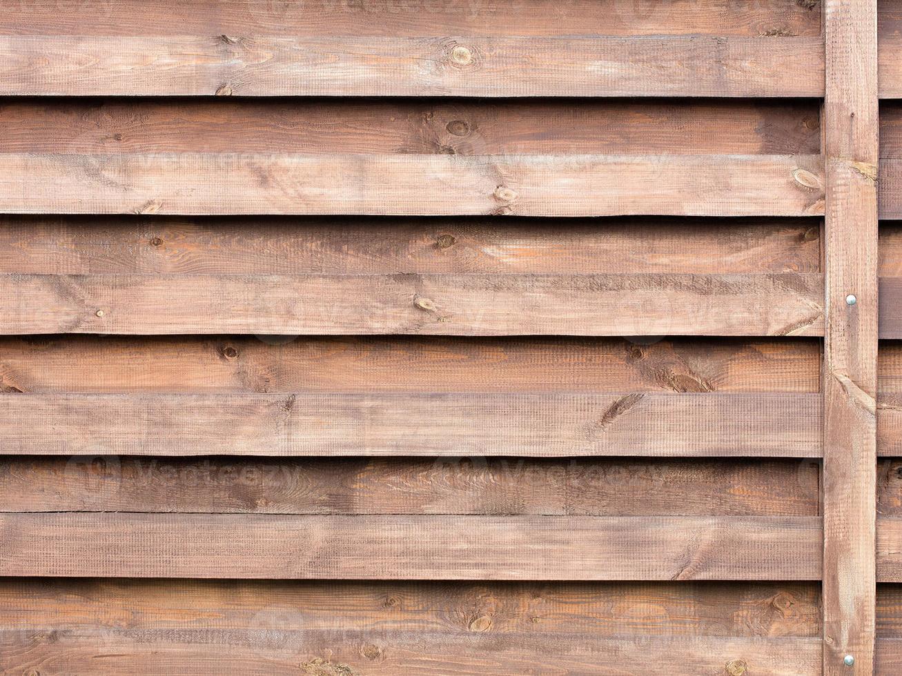 Texture of a wooden fence with a new horizontal brown background photo