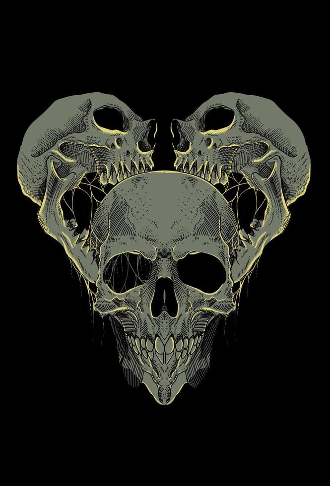 Skull artwork illustration hand drawing vector