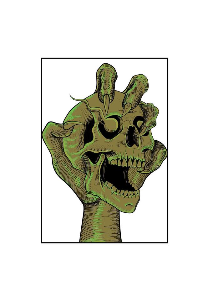 Skull and ornament vector illustration