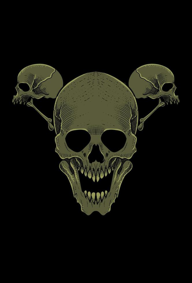 Skull and bone artwork illustration vector