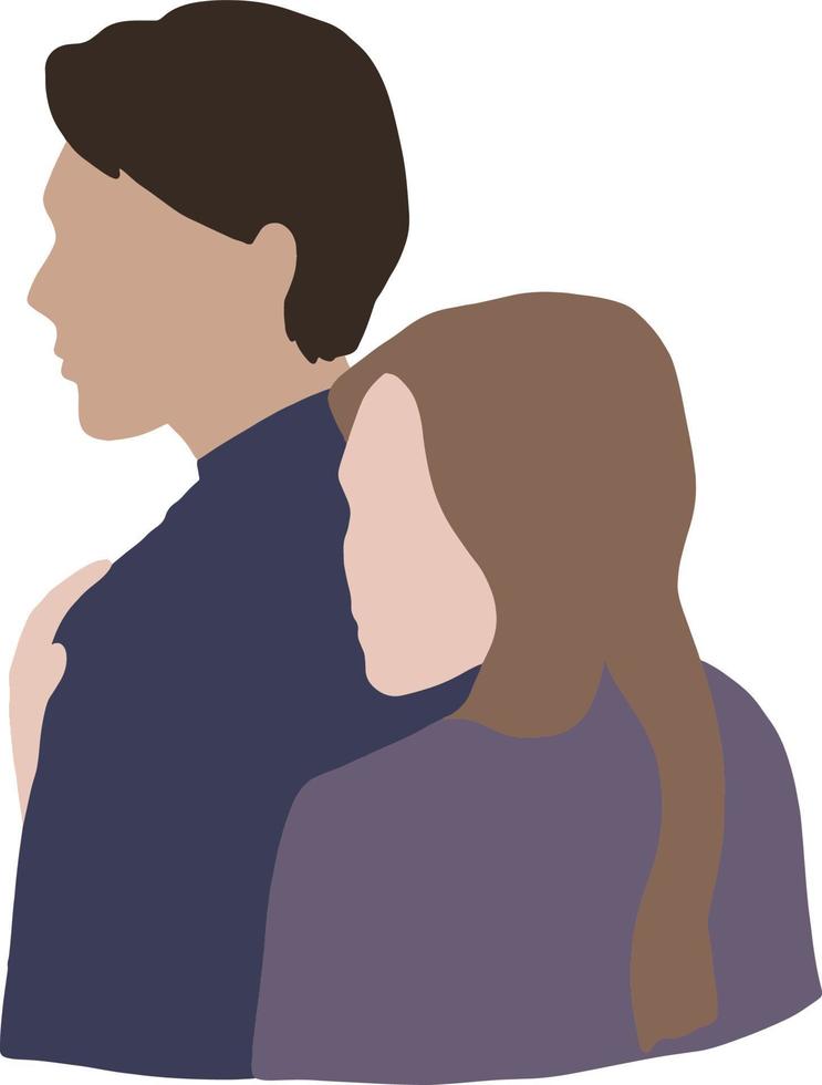Valentines day couple hugging from back vector