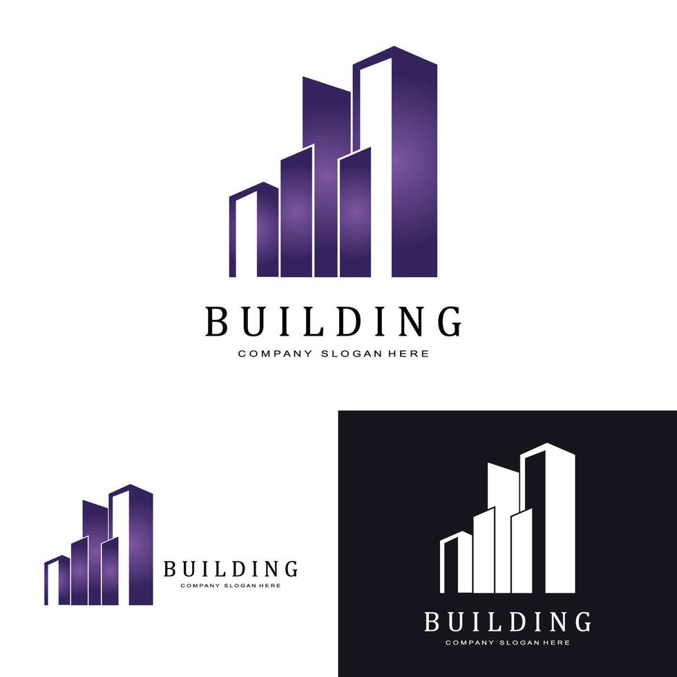 Urban building construction logo icon symbol, house, apartment, city view vector