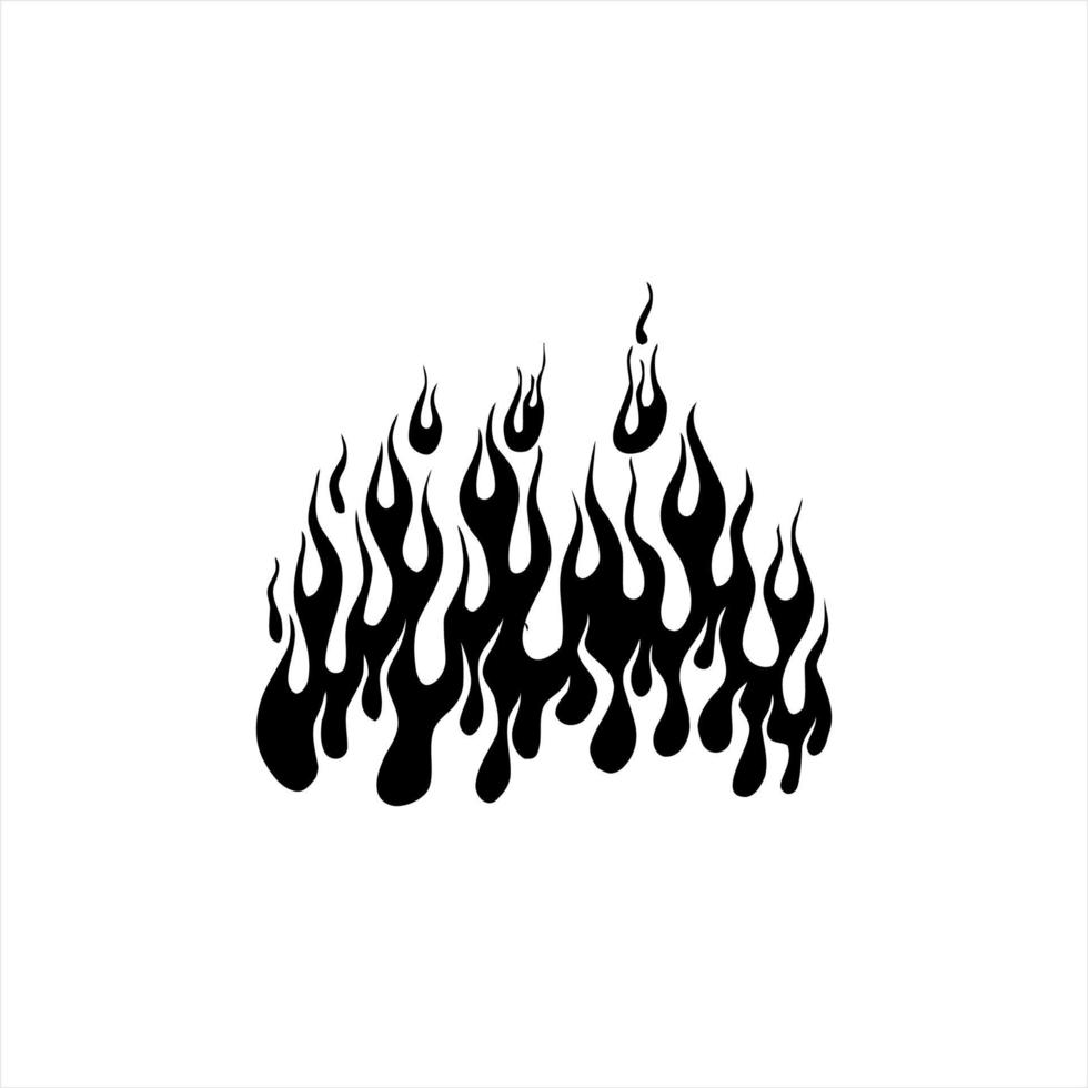 vector de fuego ardiente blanco y negro