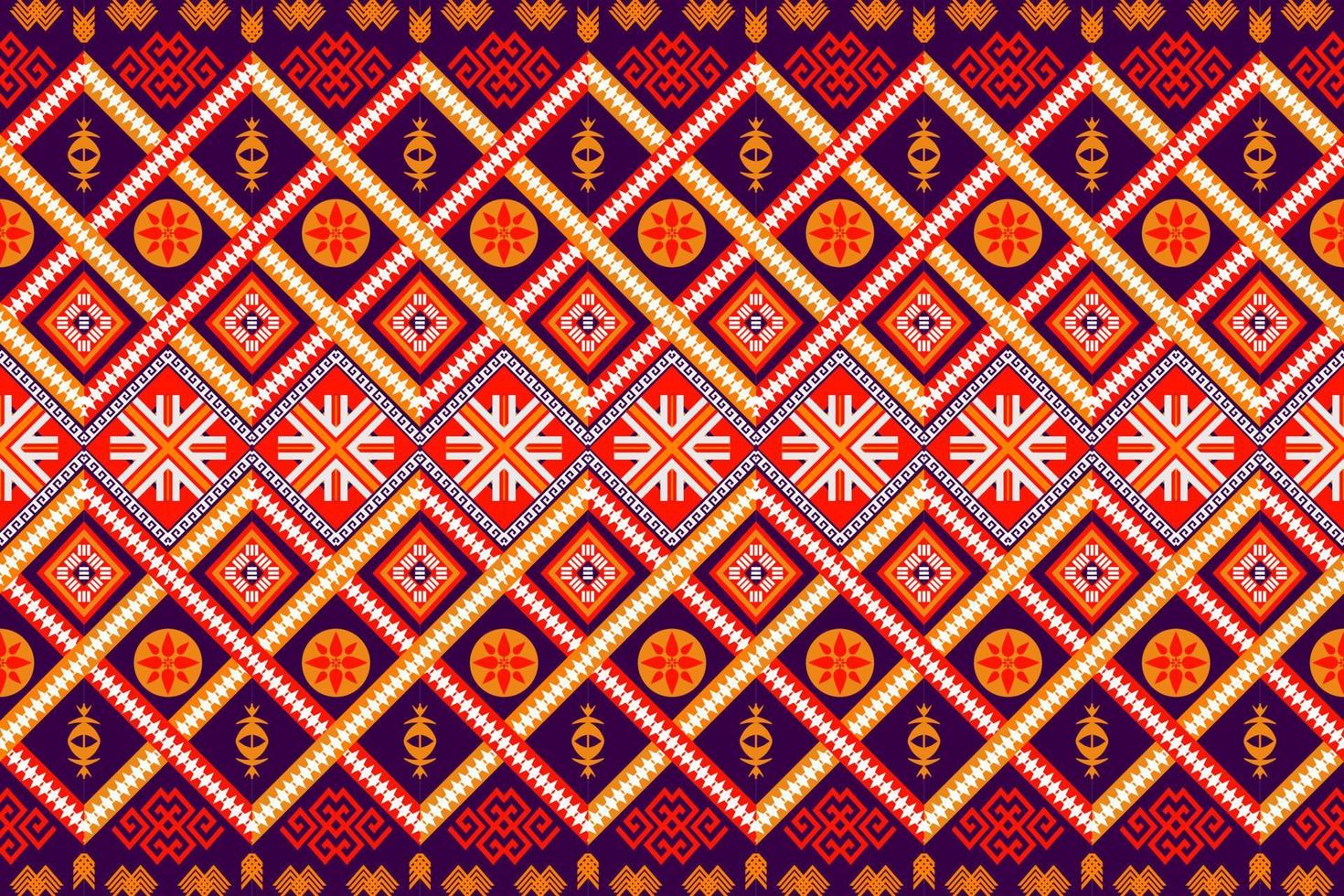 hermoso patrón de arte étnico geométrico tradicional. diseño para alfombras, papel tapiz, ropa, envoltura, batik, tela, ilustración vectorial. figura estilo bordado tribal. vector