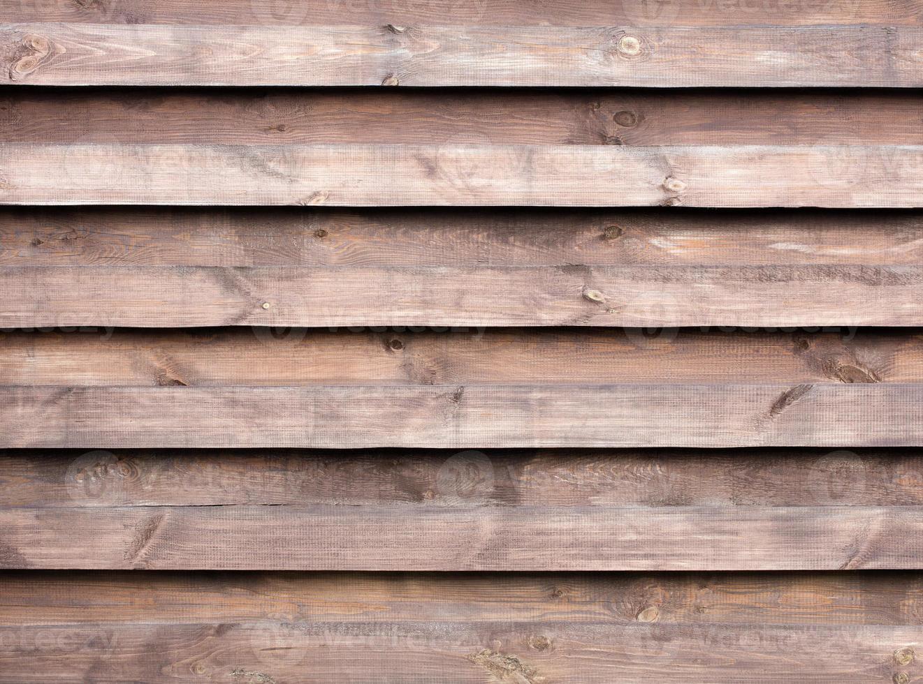 Texture of a wooden fence with a new horizontal brown background photo