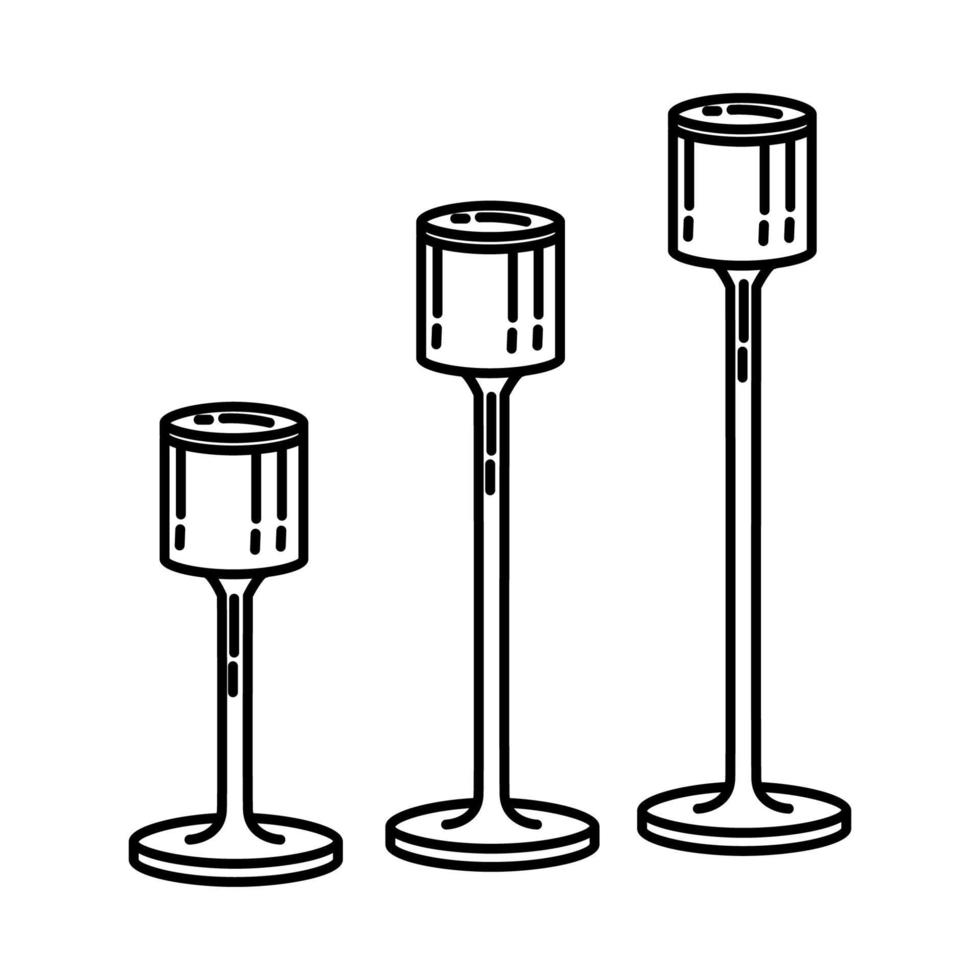 icono de candelabros. Doodle dibujado a mano o estilo de icono de contorno vector