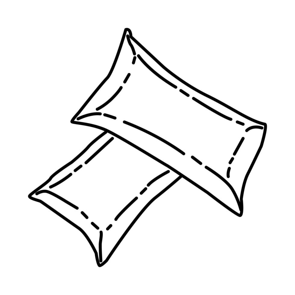 icono de almohada. Doodle dibujado a mano o estilo de icono de contorno vector