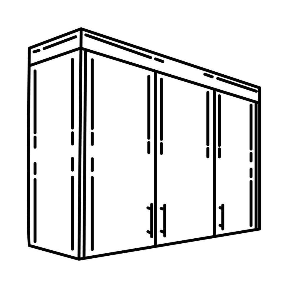 icono de gabinete superior. Doodle dibujado a mano o estilo de icono de contorno vector