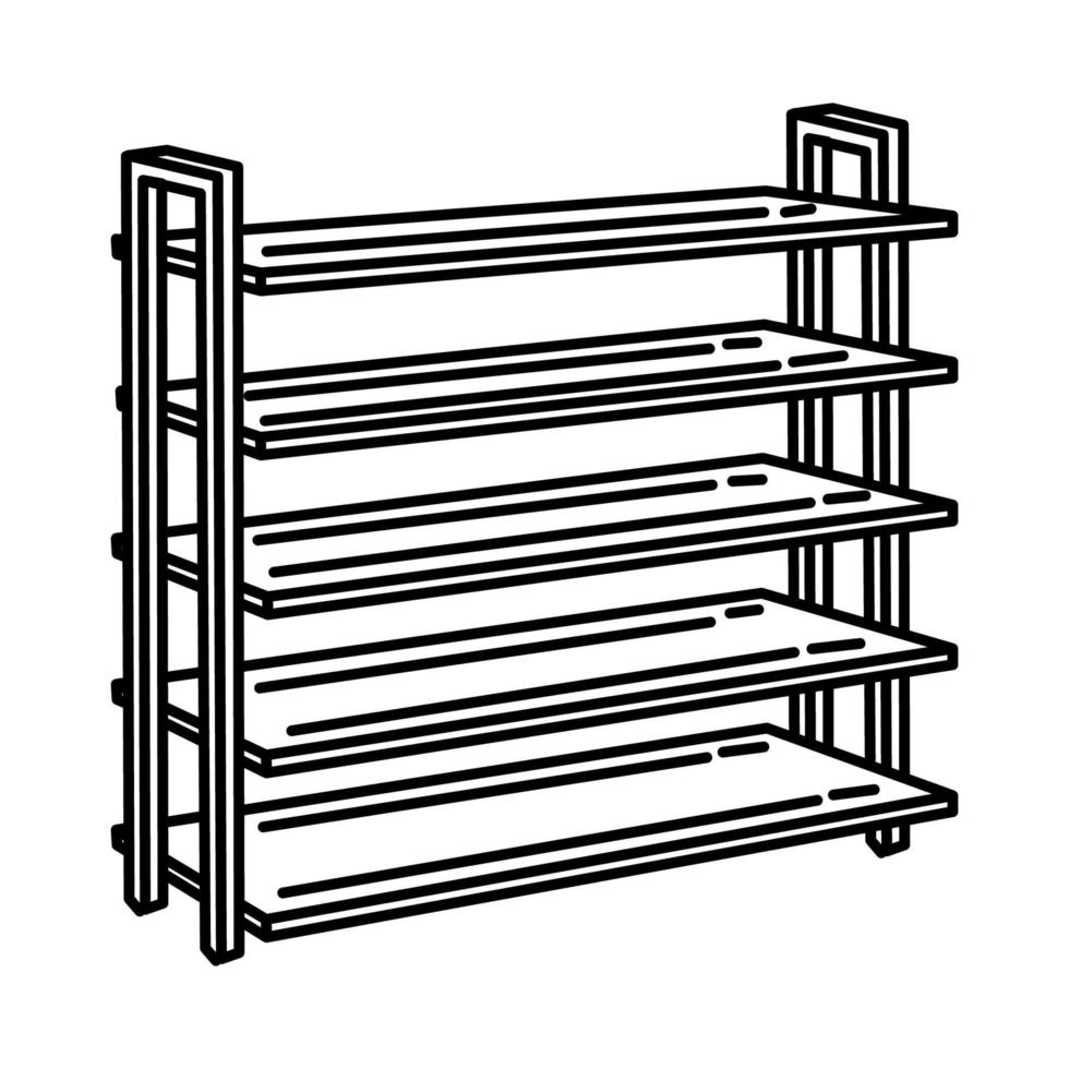 Shoes Rack Icon. Doodle Hand Drawn or Outline Icon Style 4707219 Vector