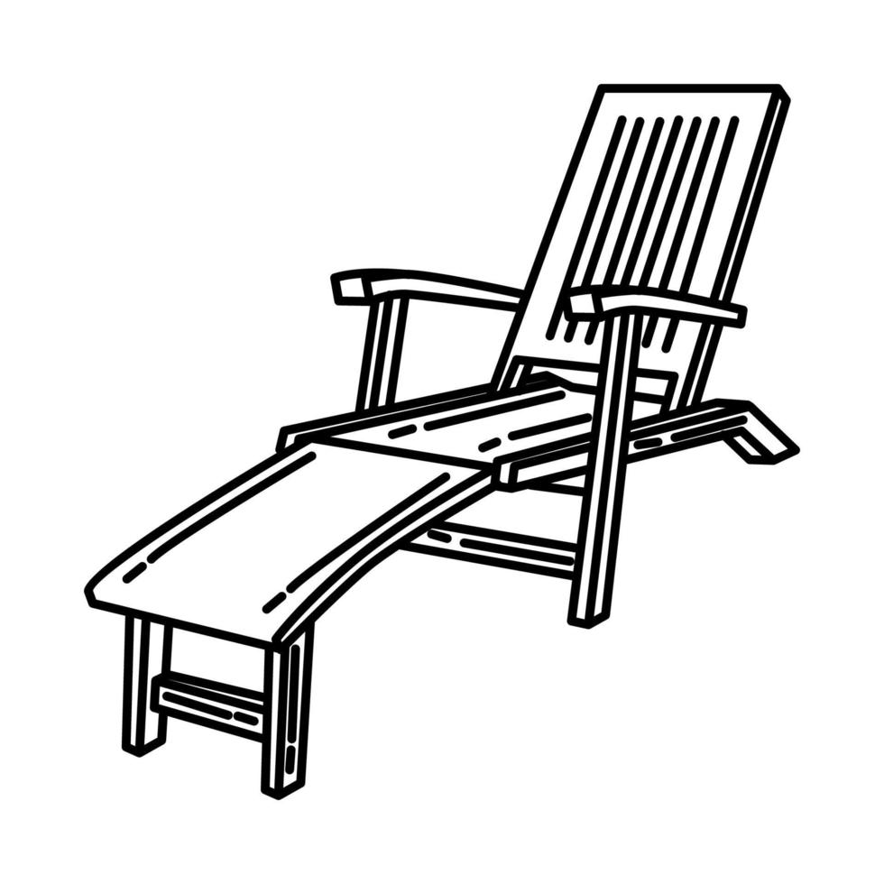 Deck chairs Icon. Doodle Hand Drawn or Outline Icon Style vector