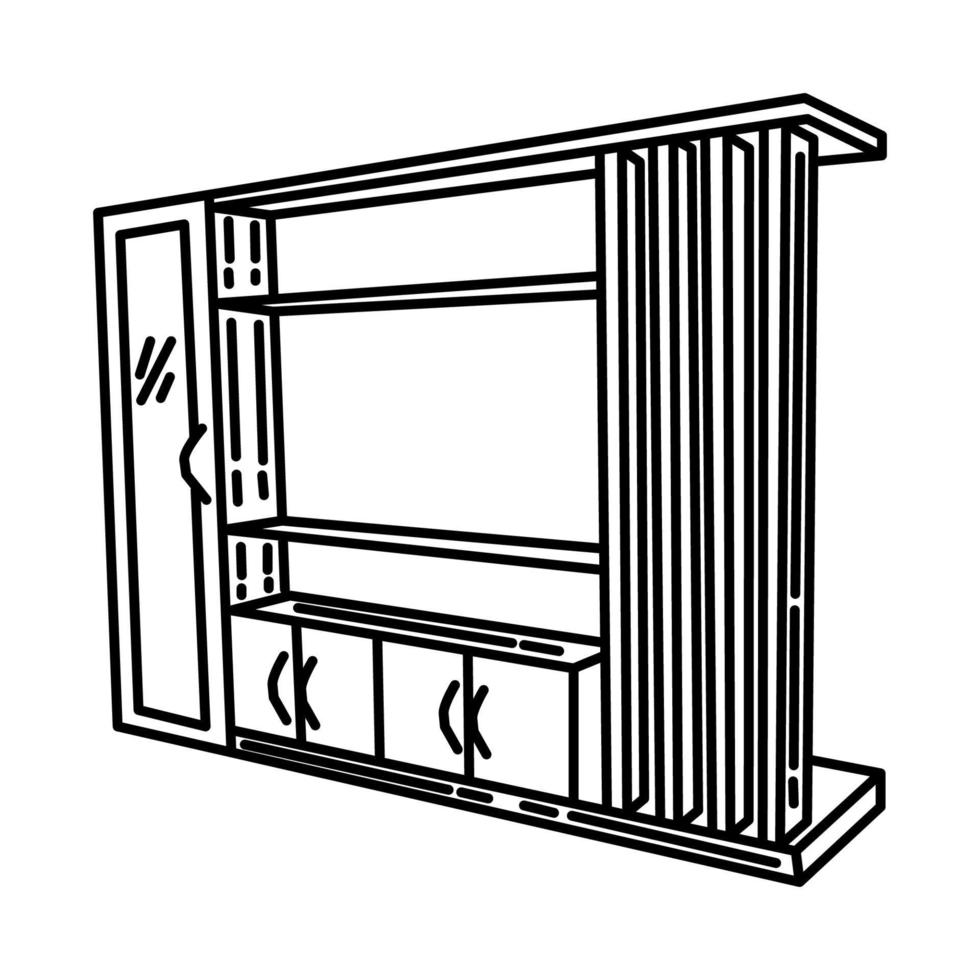 Partition Cupboard Icon. Doodle Hand Drawn or Outline Icon Style vector