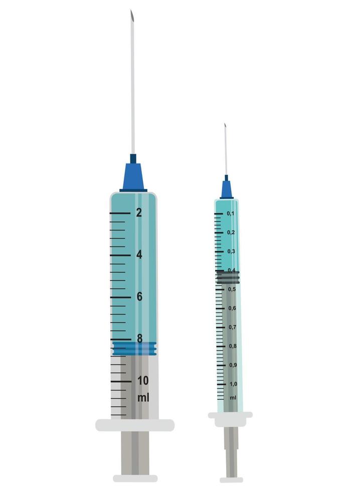 jeringa quirúrgica y jeringa de vacunación vector