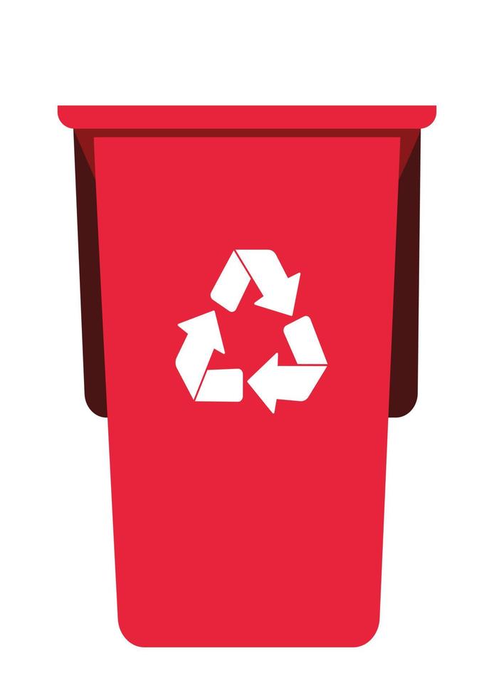 Street Red Garbage Can. Recycle Bin vector