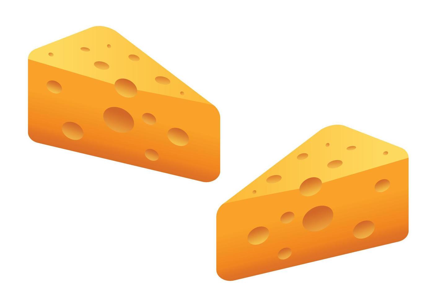 dos lonchas de queso. pedazo de queso clipart vector
