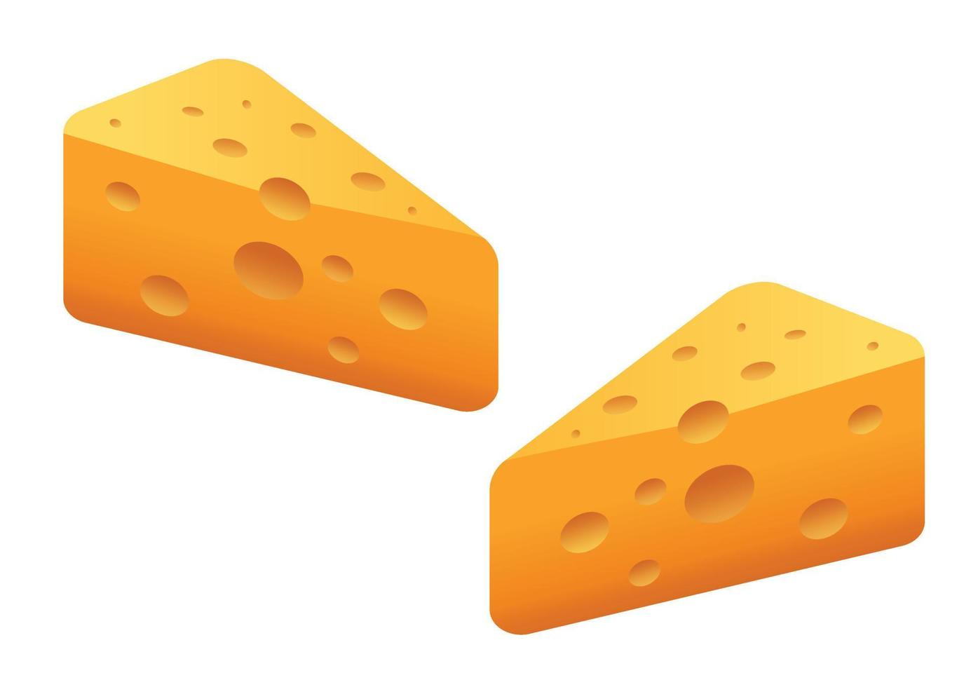 Two slices of cheese. Piece of Cheese Clipart vector
