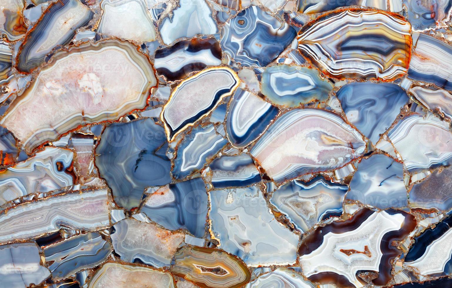 Amazing mesmerizing cross sectional view gemstones agate. photo