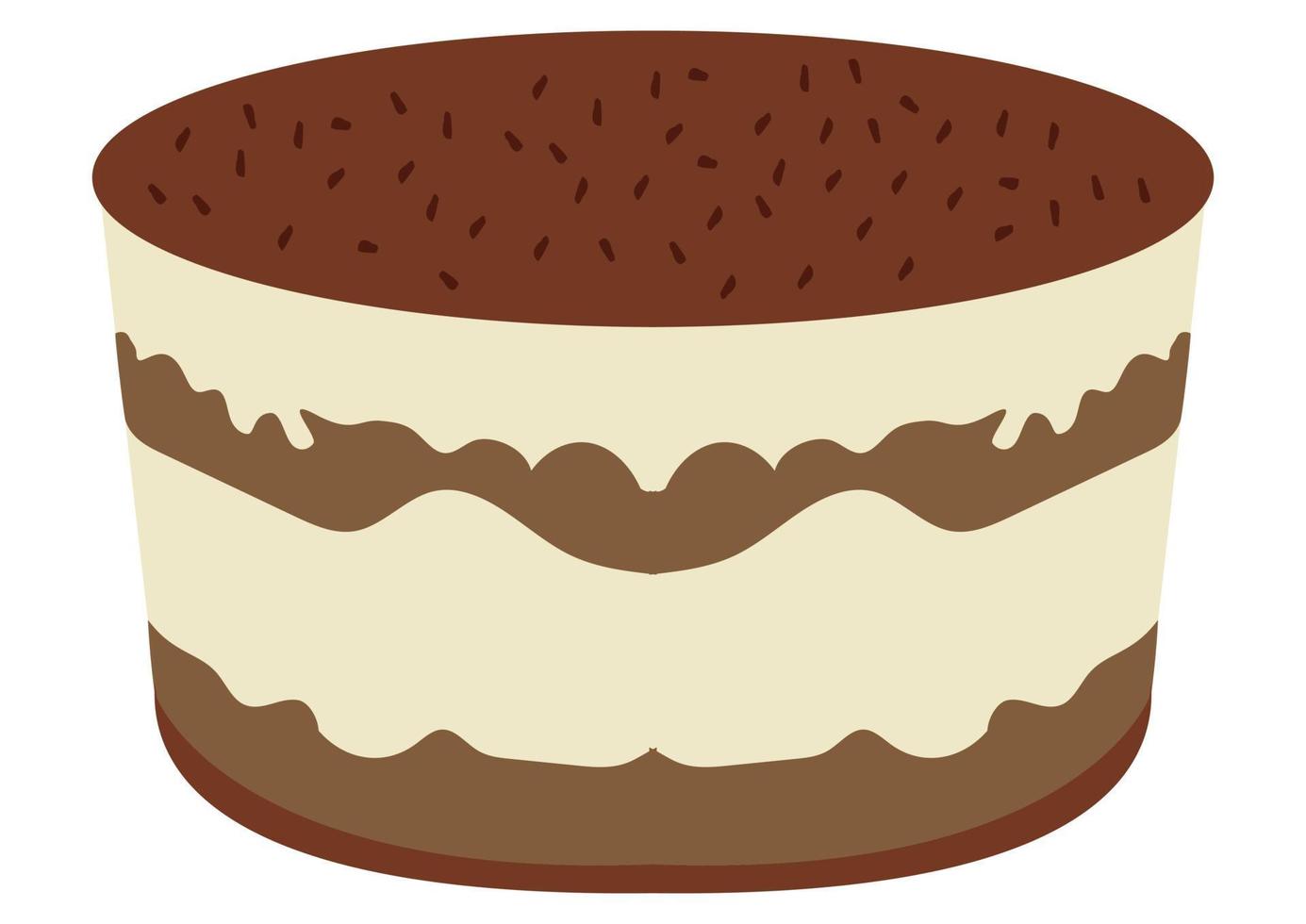 Tiramisu Cake. Delicious Cake. Cartoon Tiramisu vector