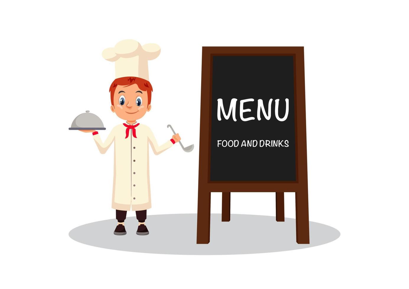 Vector Illustration of a Cartoon Chef Cook. Cook characters. Cartoon funny cook