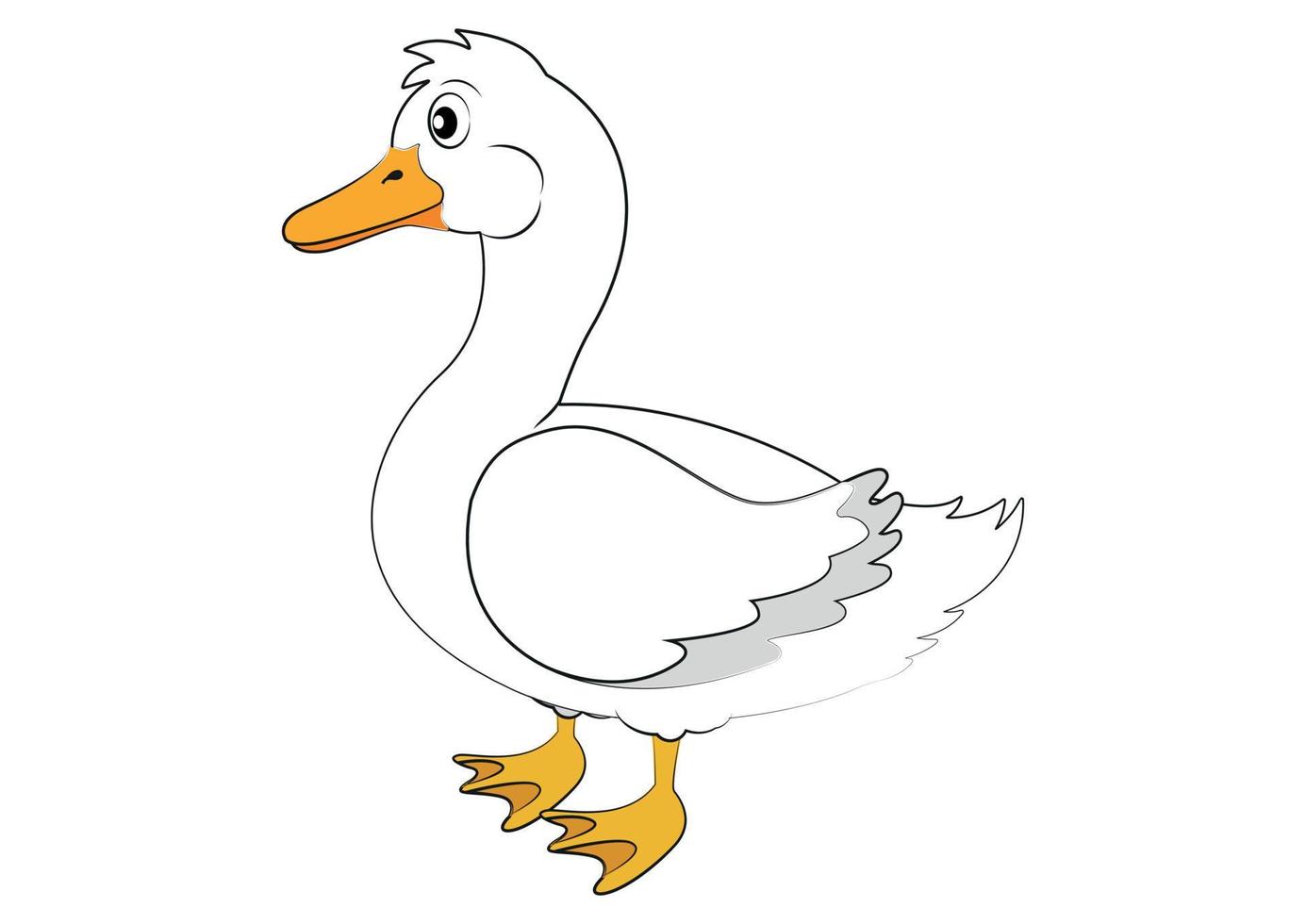 White Cartoon Duck isolated on white background 4707449 Vector Art at  Vecteezy